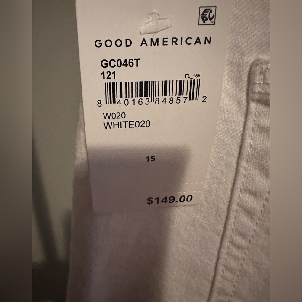 Good American Good Classic White Cropped Jeans - Picture 8 of 10